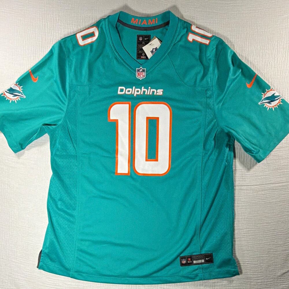 Nike Miami Dolphins NFL Hill #10 Jersey Aqua Men's Size XL Licensed